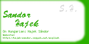 sandor hajek business card